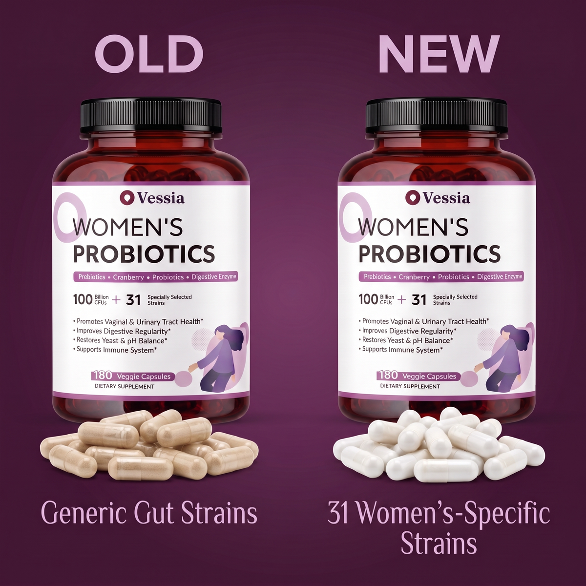 Vessia Womens Probiotic - High Strength 100B