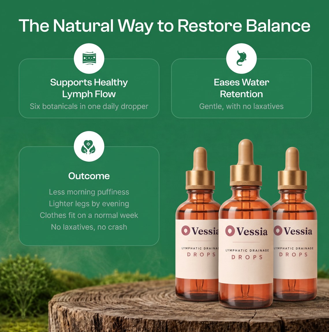 The natural way to restore balance – Vessia Lymphatic Drainage Drops