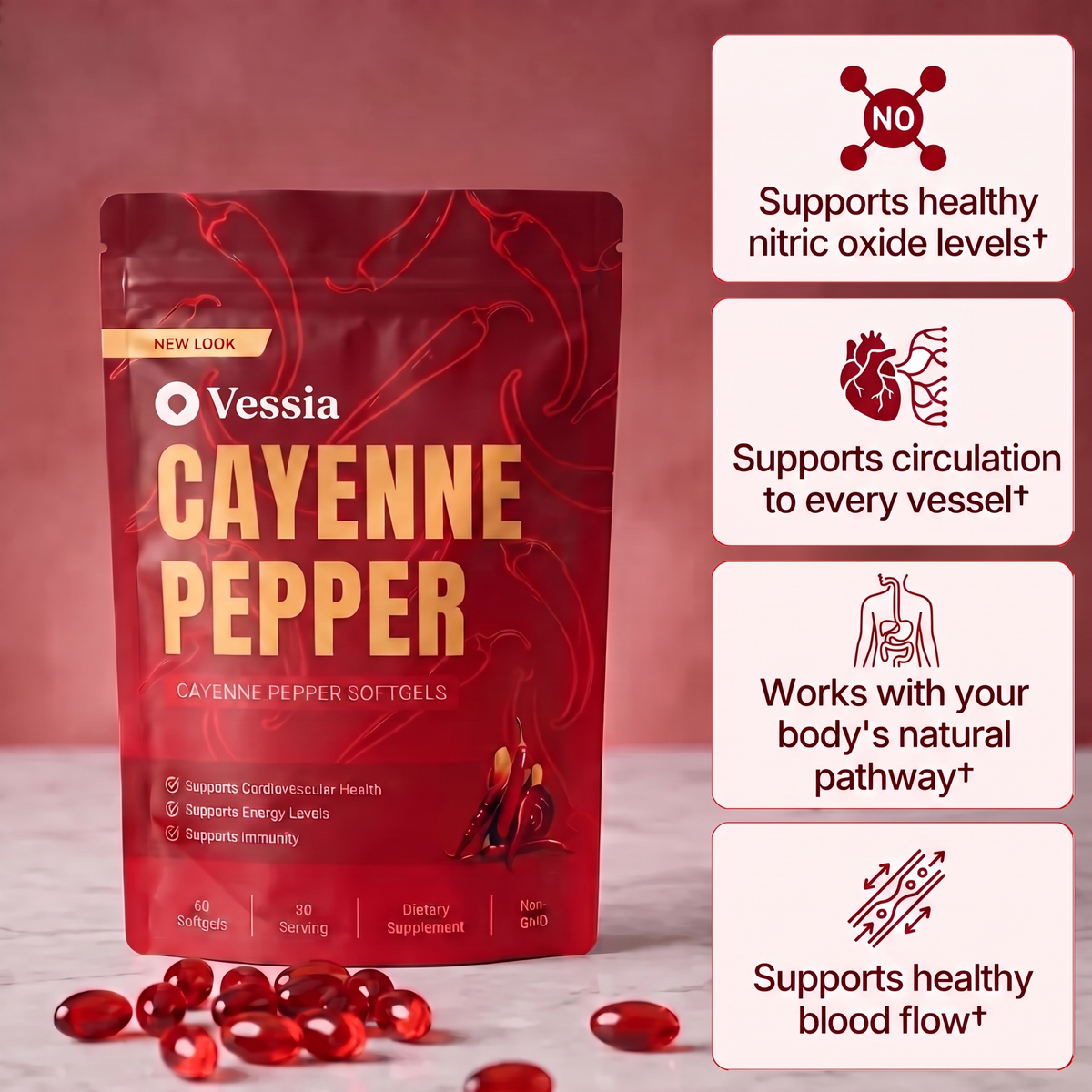 Vessia Cayenne Pepper hero pouch