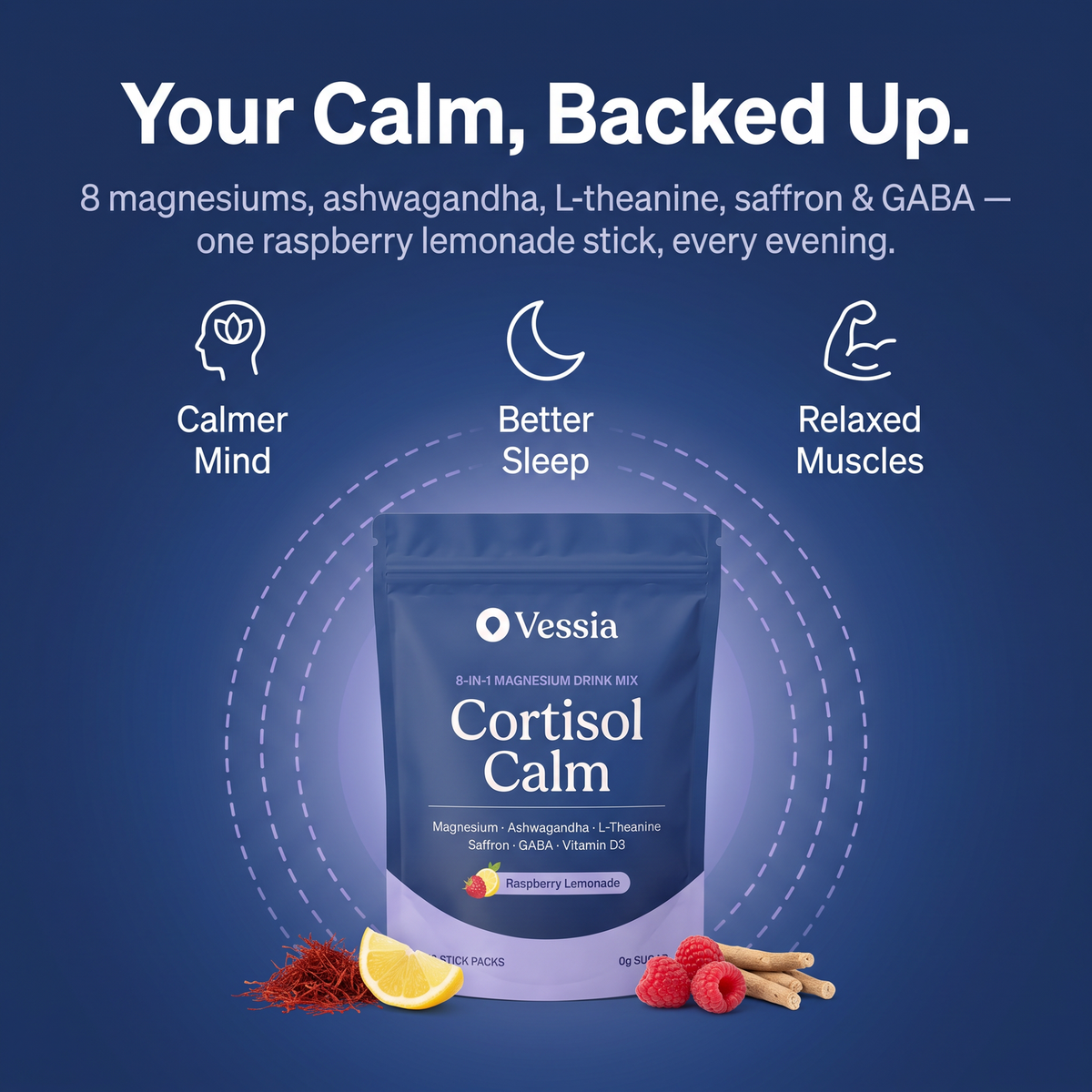 Vessia Cortisol Calm Magnesium Drink