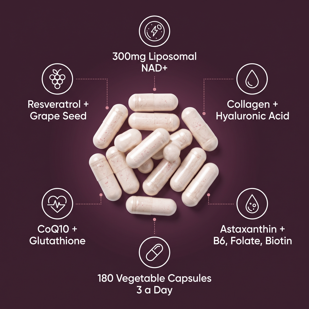 Vessia Liposomal NAD+ for Women 12-in-1