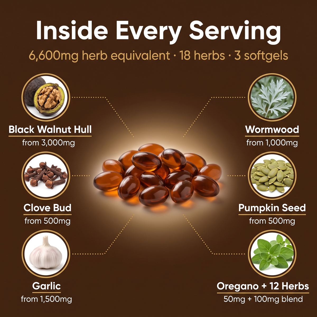 Vessia Parasite Cleanse — Black Walnut, Wormwood & Clove